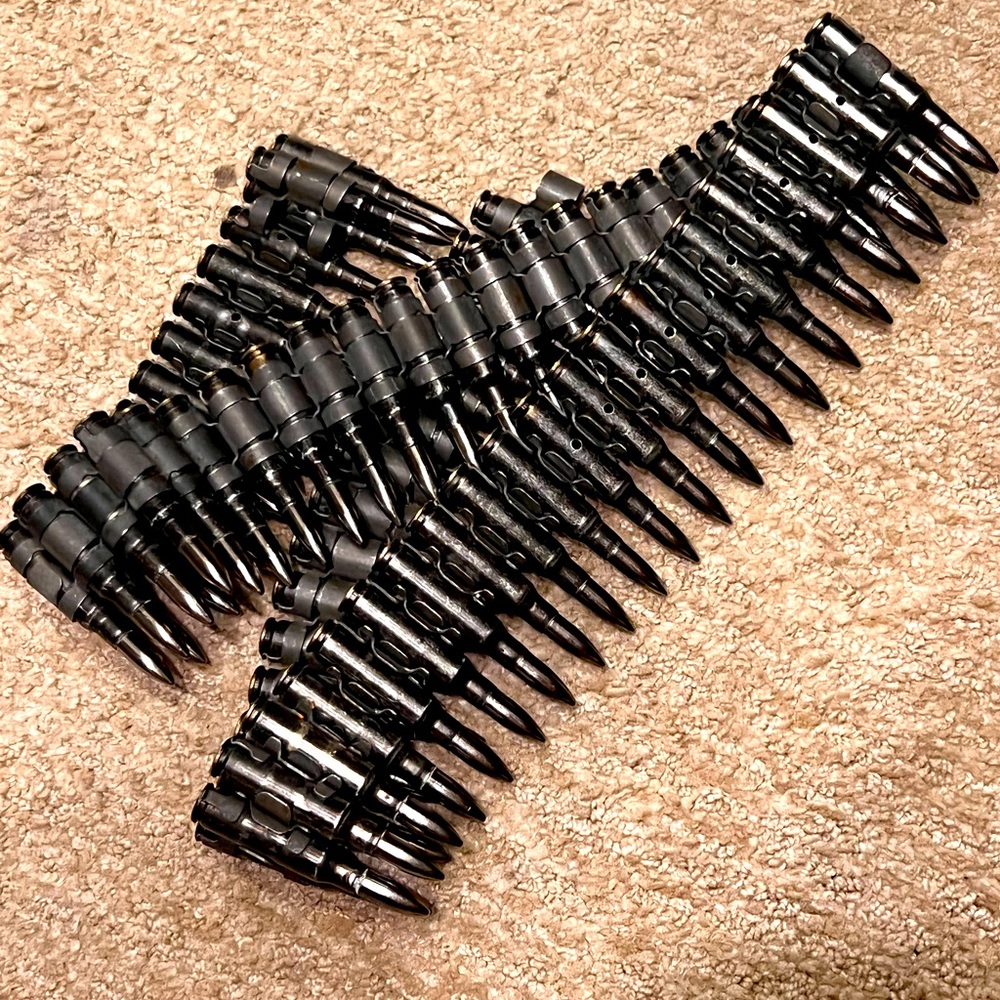 Bullet belt black 308 street punk crust